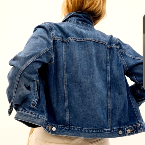 GAP Icon Jean Jacket Cotton Spandex Stretch Blend Denim Women's XS - Picture 14 of 16
